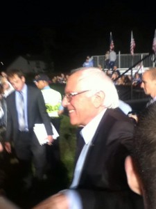 Sanders at a rally in Manassas, Virginia. Photo by Kevin Pan