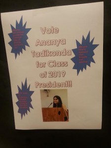 One of many election posters found throughout the school