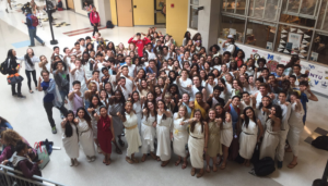 Seniors wear togas on Tuesday.